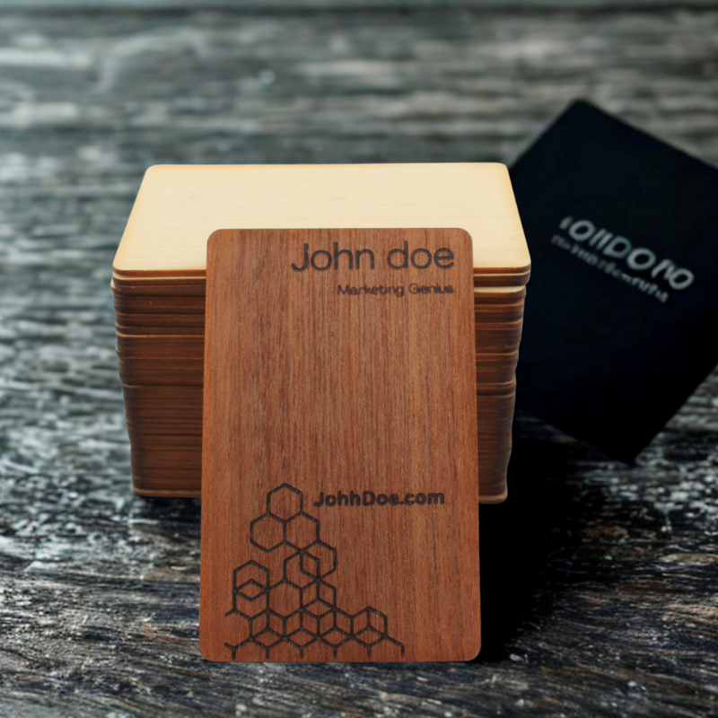 Wooden digital nfc cards